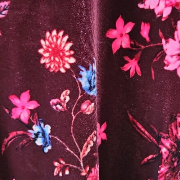 TORRID | Burgundy Floral Velvet Ladder Neck Dress a-line sz 2X - Picture 5 of 5
